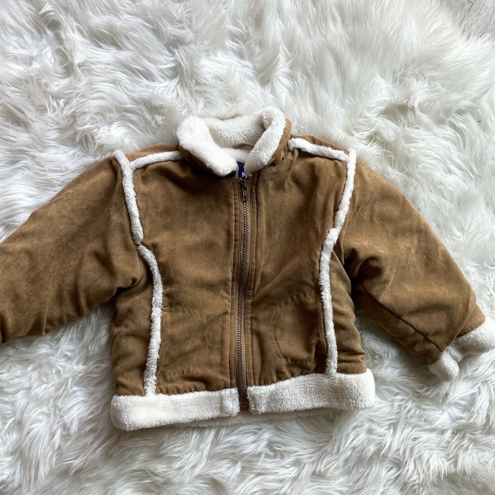 Samara kids girls tan and white fleece jacket 4T